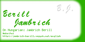 berill jambrich business card
